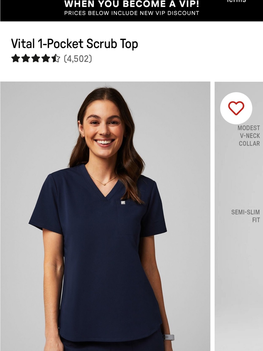 Fabletics Navy V-Neck Scrub Top